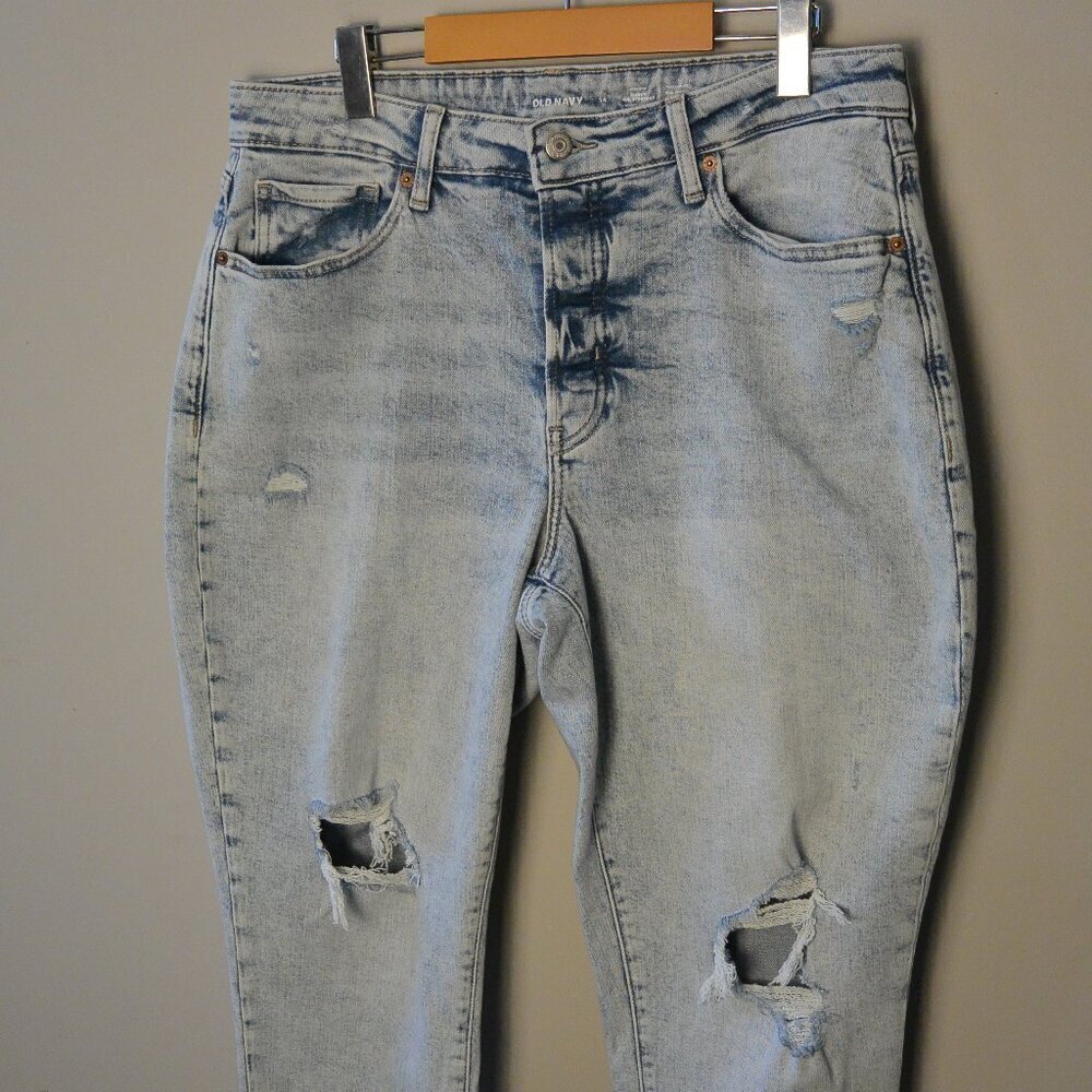 Old Navy High Rise Curvy O.G. Straight Light Wash Button Fly Women's Size 14
